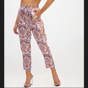 PrettyLittleThing Pink/Lilac Printed Pants
